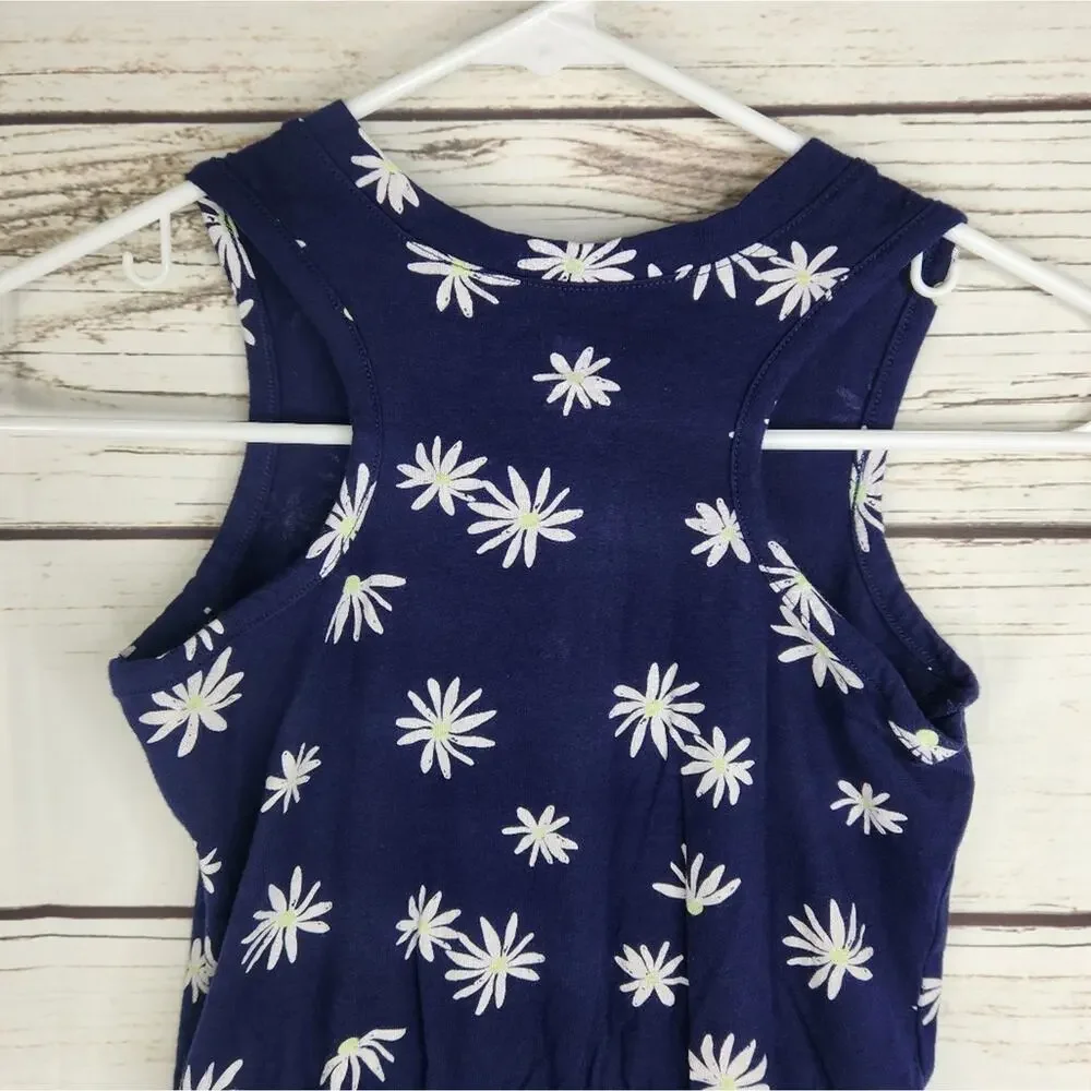 GAP Girl's Navy Blue Floral Romper Sleeveless Size S Summer Spring